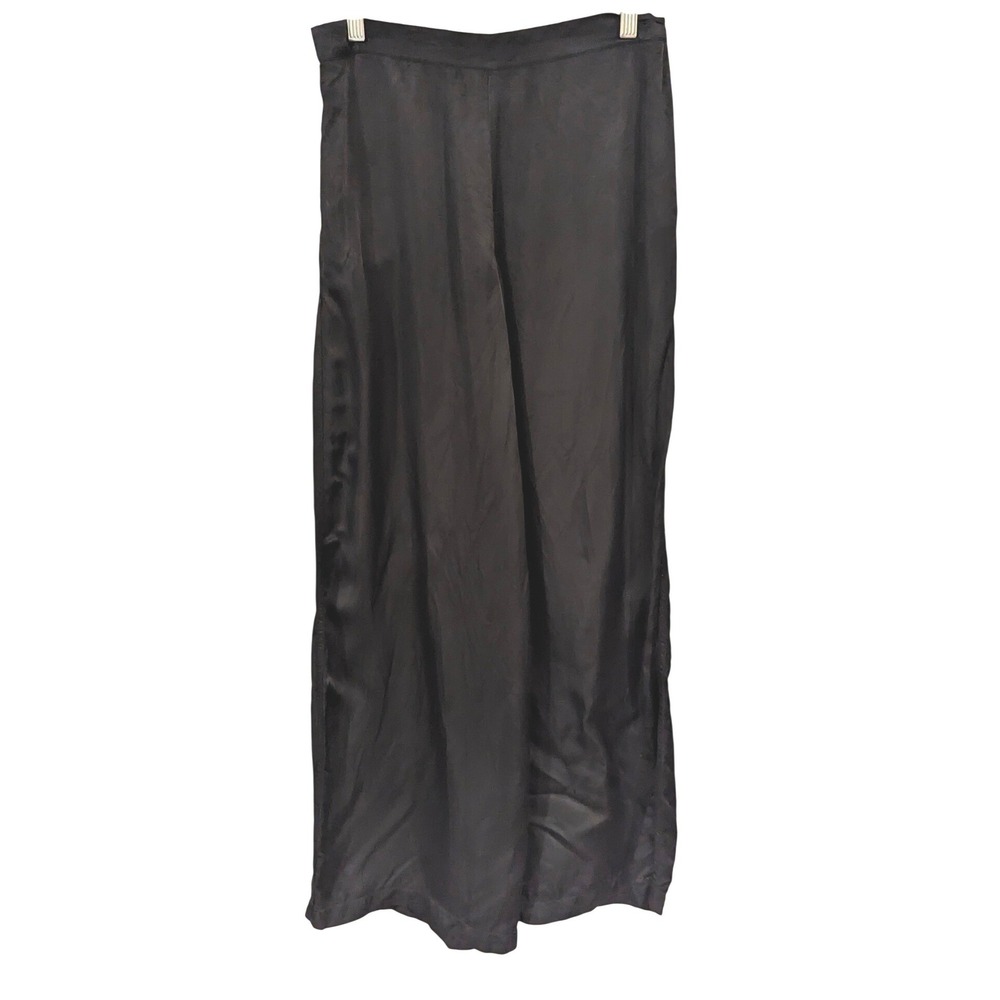 Athleta Calm Cool Pants Womens Medium‎ Black Wide Leg Travel Lightweight Pull On